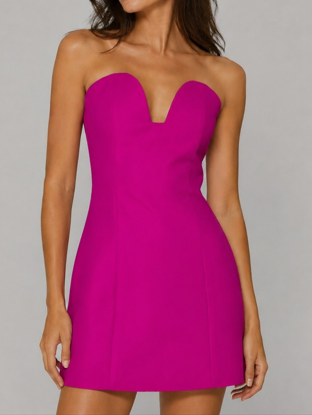 Zara Fuchsia Sweetheart Strapless Mini Cocktail Dress Size Small Pink